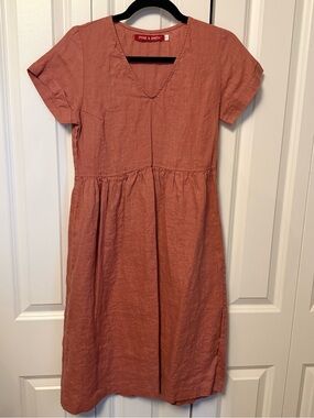 Pyne & Smith Mauve V-Neck Linen Dress